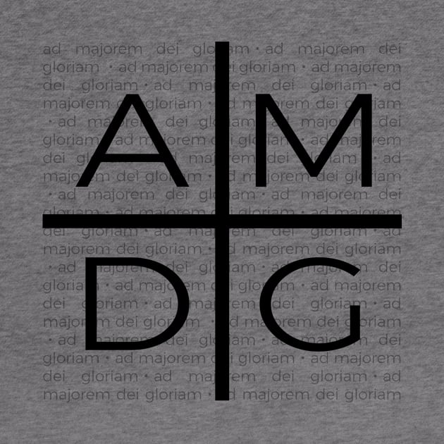 Ad Majorem Dei Gloriam Jesuit Cross with text black by TheCatholicMan